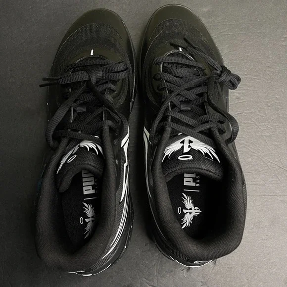 New Men's Puma LaMelo Ball MB.02 Size 13 Black White Oreo Basketball Shoes - Picture 6 of 9